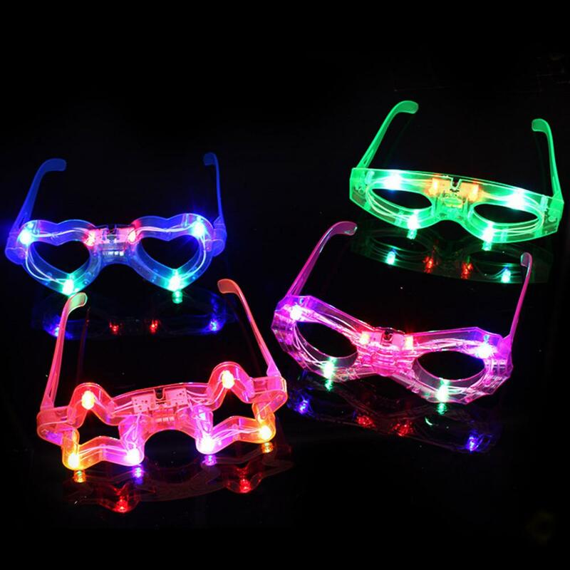 Gafas intermitentes prácticas de 12 piezas, batería de larga duración, suministros para fiestas, gafas con luz LED