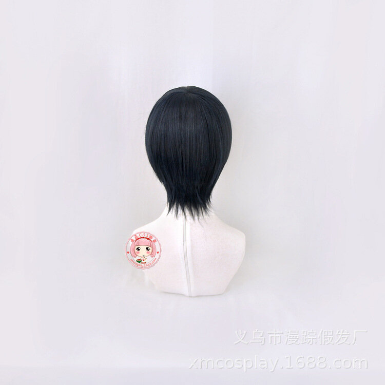 카게야마 토비오 블랙 블루 짧은 가발, 코스프레 코스튬, 내열성 합성 머리, 하이키유 카라스노 남성 여성 가발