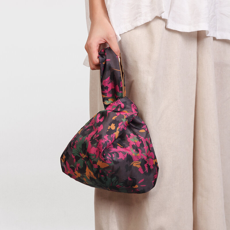 KOKOPEA Mini borsa da polso portatile con nodo giapponese borsa da donna con manico superiore borsa semplice borse borsa per la spesa impermeabile custodia per chiave del telefono