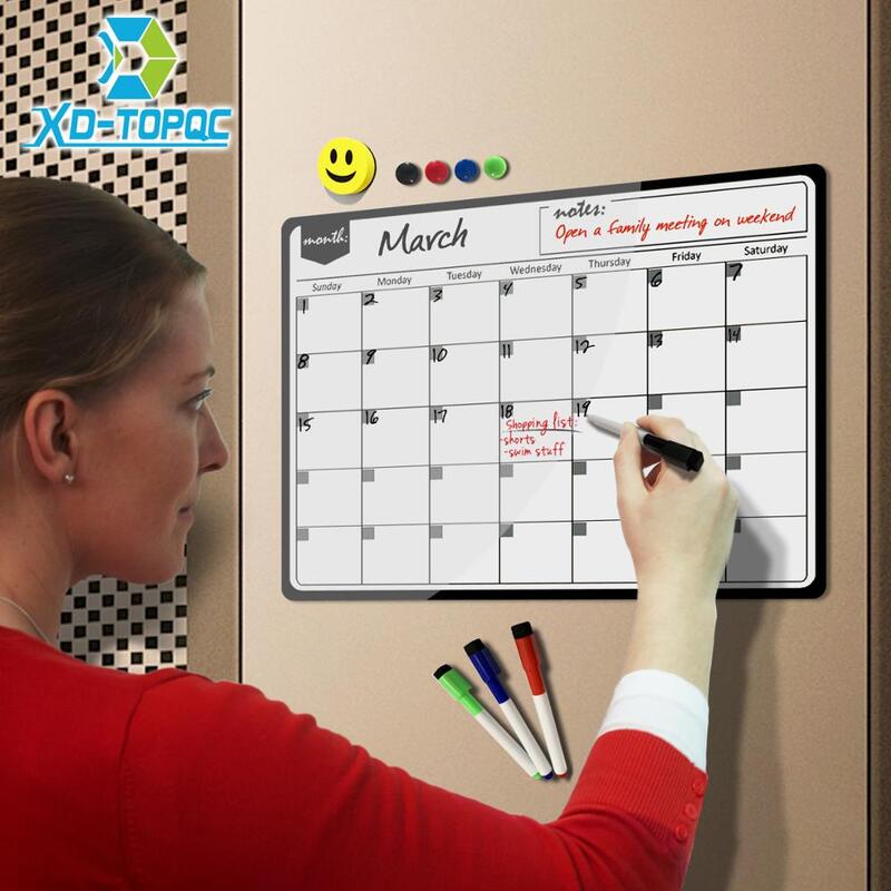 Ímã magnético mensal e semanal, 12 estilos de ímãs de geladeira flexível para desenho de mensagem na placa-branca