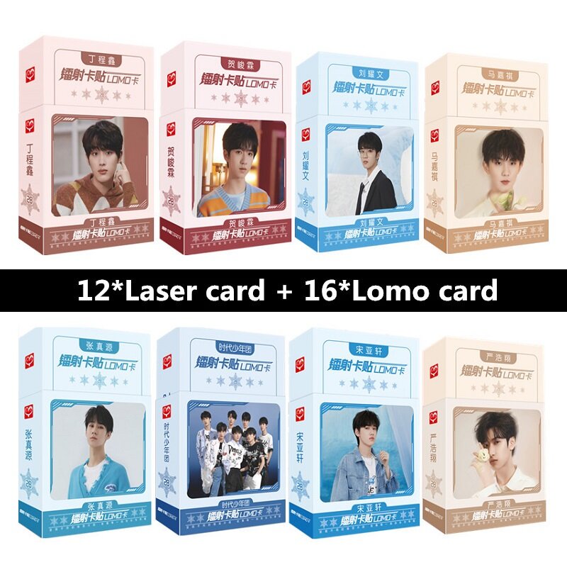 28 Pcs/Set TNT Teens In Times Laser Lomo Card Song Yaxuan, Ding Chengxin Figure Mini Greeting Cards Message Card Fans Gift