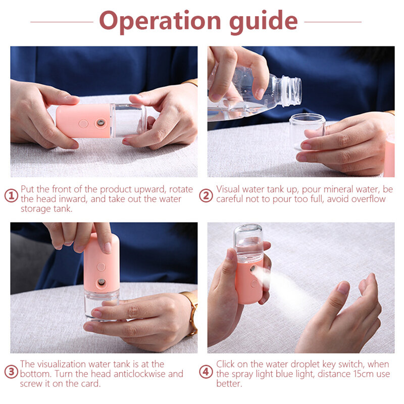 30ml Mini Electric Automatic Alcohol Sprayer USB Rechargeble Portable Alcohol Dispenser for Hand Disinfection
