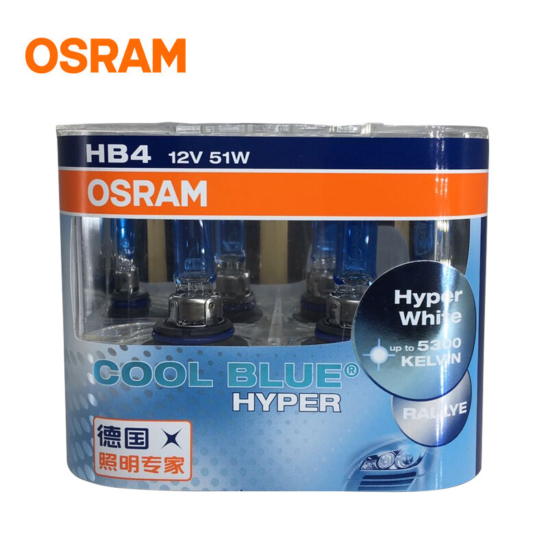OSRAM หลอดไฟหน้ารถยนต์ H7 H1 H4 หลอดฮาโลเจนไฟหน้ารถ 5300K สีขาว 12 V 55 W สำหรับ Honda Buick volkswagen Golf Cool Blue Hyper