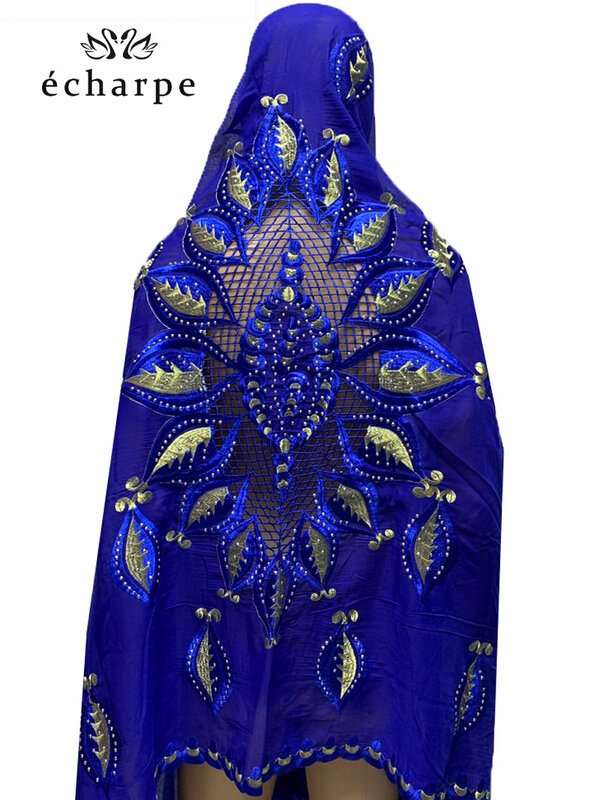 100% baumwolle Große Schals Nizza Stickerei auf der rückseite Multifunktionale Schals für Afrikanische Frauen EC050