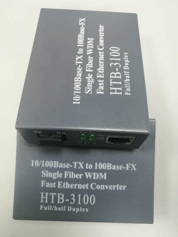 Convertidor de medios RJ45, Ethernet a fibra Ethernet, transceptor de fibra, 1 par de 10/100M