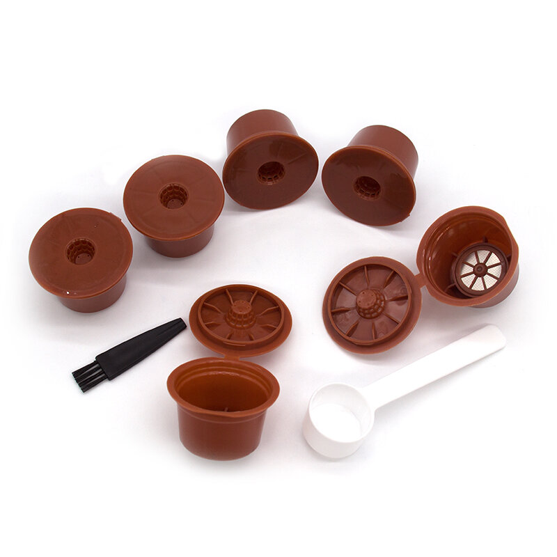 6 pçs de alta qualidade cápsulas de café recarregáveis cápsulas de café plástico apto para caffitaly reutilizável café filtro cozinha coffeeware