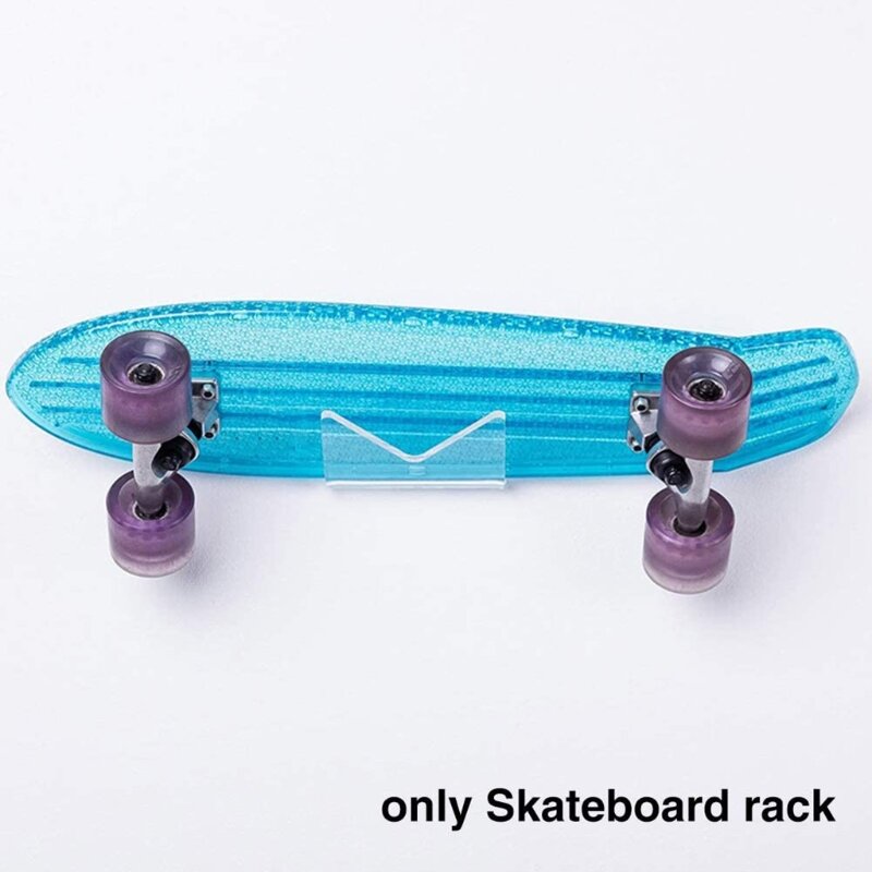 Supporto da parete per Longboard in acrilico con appendiabiti per montaggio a parete per Skateboard