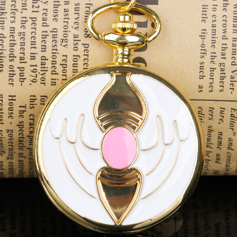Exquisite Lovely sakura Animation Cosplay Pocket Watch FOB Chain Necklace Pendant Boy Girl Pocket Watches Gifts CF1277