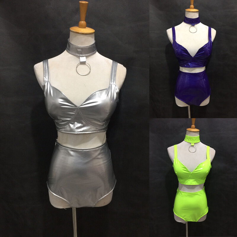 2022ใหม่ Pole Dance เสื้อผ้าผู้หญิงเซ็กซี่แฟชั่นบิกินี่ Rave เสื้อผ้าไนท์คลับเทศกาลเสื้อผ้า HipHop เสื้อผ้า DQL4770