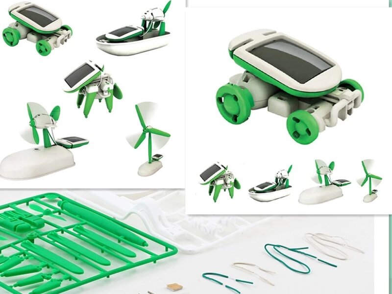 Neueste Solar Power 6 In 1 Spielzeug Kit DIY Pädagogische Lehr Roboter Auto Boot Hund Fan Flugzeug Welpen Geburtstag Geschenk vorhanden!!! heißer Verkauf!