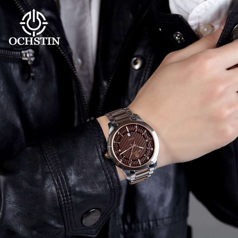 OCHSTIN-Reloj de pulsera de cuarzo para hombre y mujer, accesorio de marca superior de lujo, de acero inoxidable, informal, resistente al agua