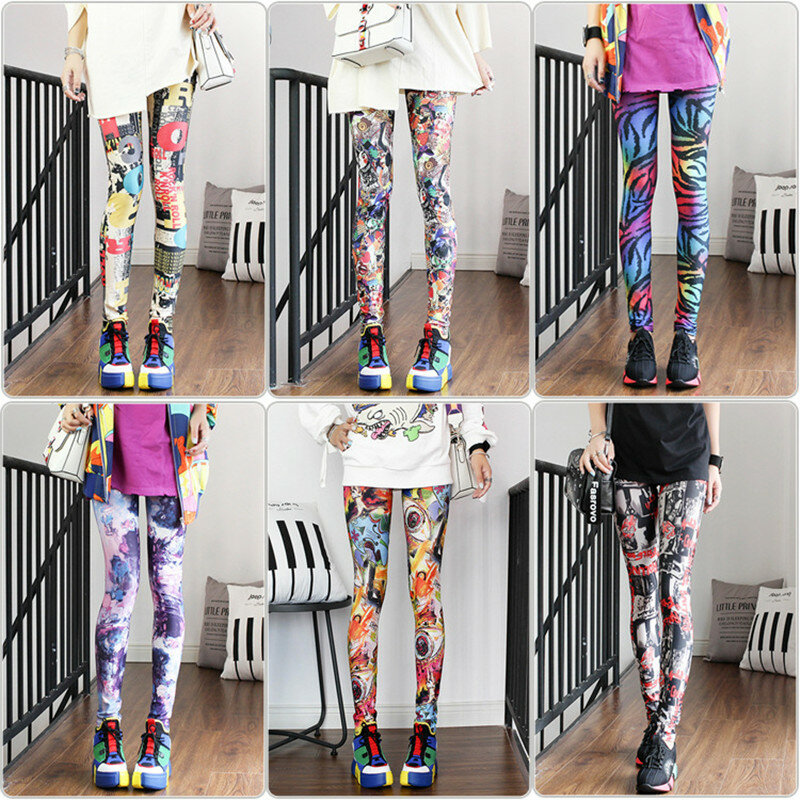 DOIAESKV Fashion Leggings Sexy Casual and Colorful Leg Warmer Fit Most Sizes Leggins Pants Trousers Woman's Leggings