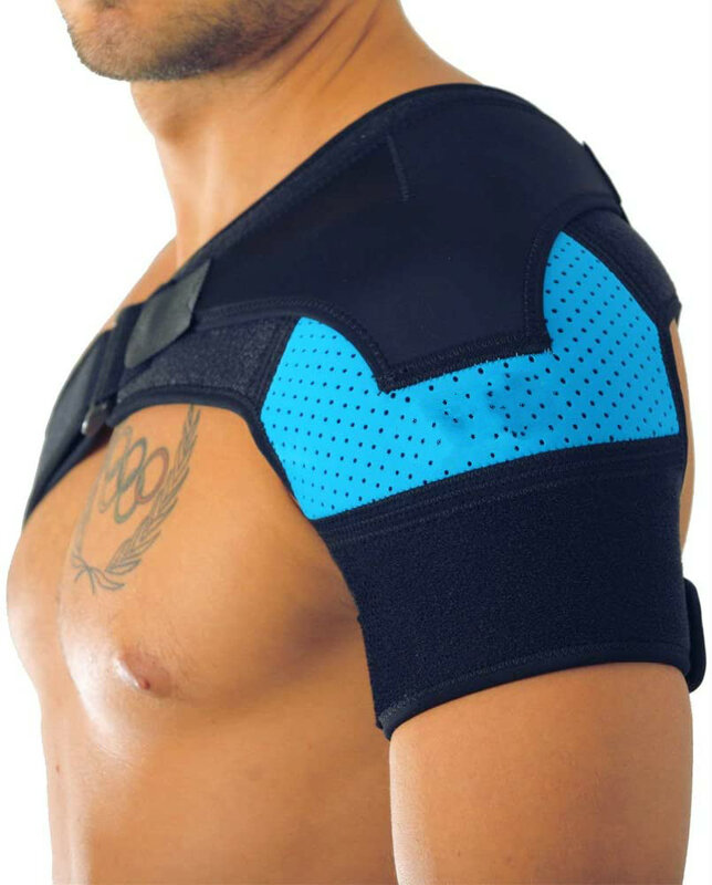 Soporte de hombro de neopreno con almohadilla de presión, paquete de hielo para el dolor de hombro, manga de compresión