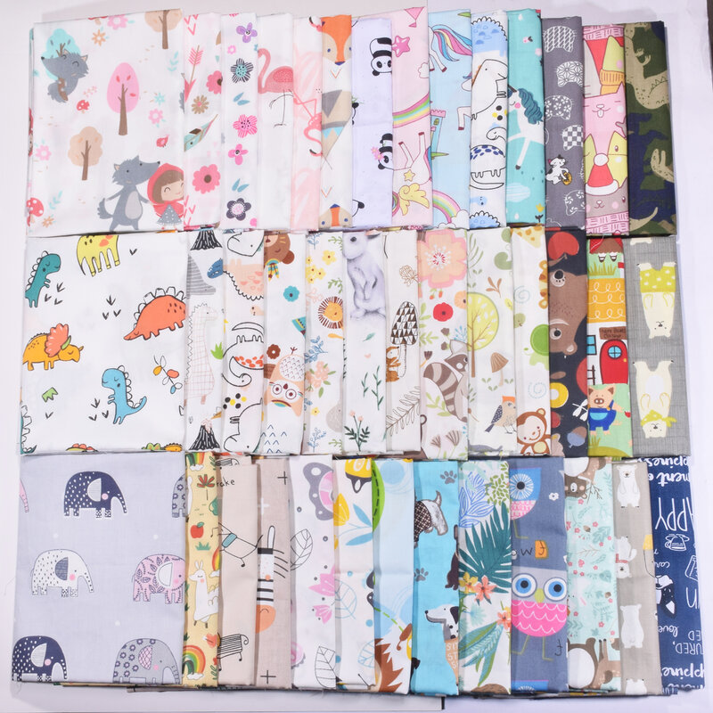 100% Cotton Cartoon Twill Fabric For Quilting ,Kids Patchwork Cloth,DIY Sewing Fat Quarters Material Fabric For Children Baby