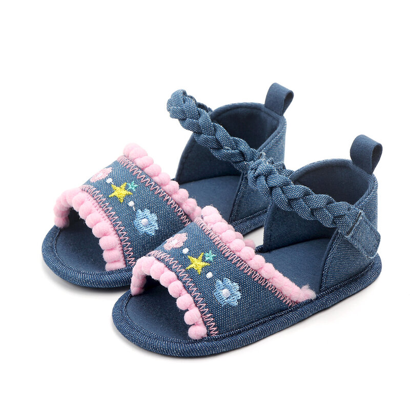 Sandália infantil antiderrapante para meninas, sapato casual de sola macia com sola antiderrapante para bebês, novo, 2020