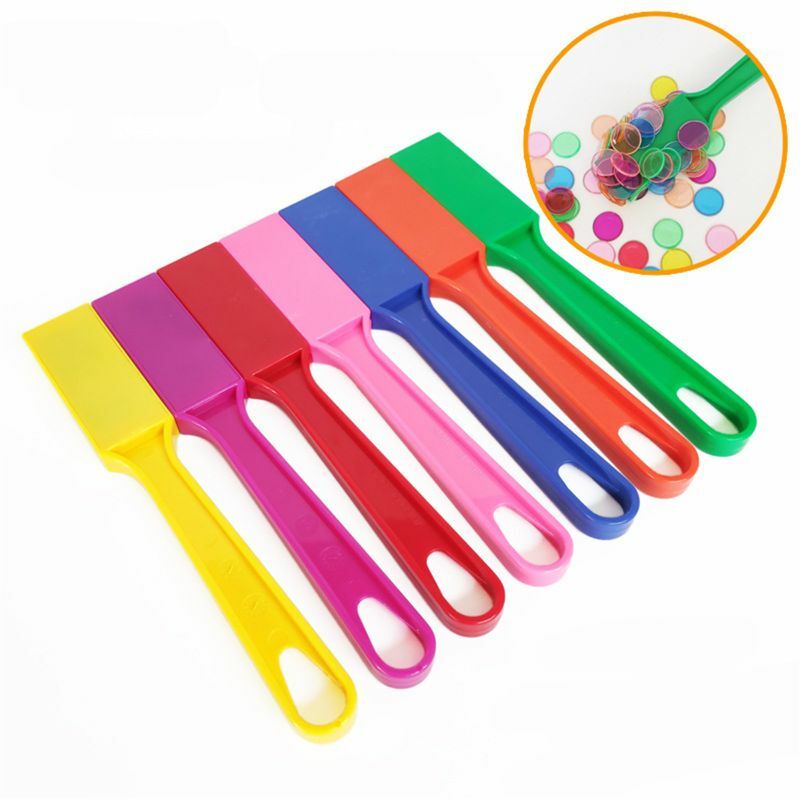 Set di bacchette magnetiche Montessori Learning Toys con chip di conteggio dei colori trasparenti con anello in metallo