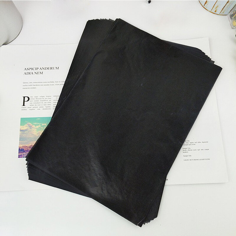 100pcs A4 Carbon Paper Black Legible Graphite Transfer Tracing Painting Reusable Art Surfaces Copy Paper