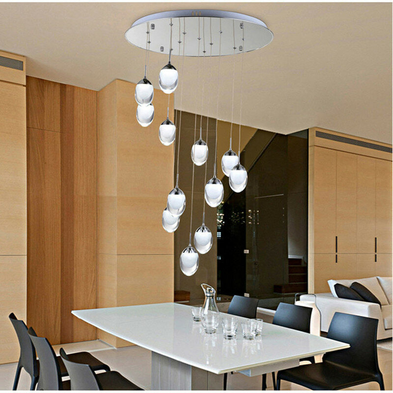 モダンなデザイン,装飾的な室内照明,温かみのある白色光を備えたLEDペンダントランプ。