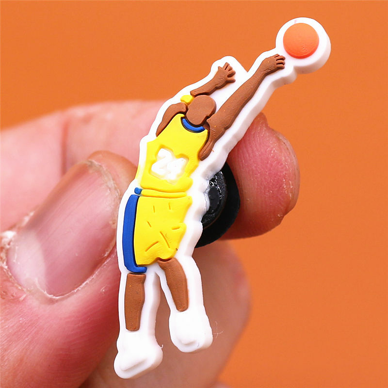 Drop Shipping 1pcs Basketball All-Star Shoe Charms Accessories Westbrook Embiid PVC Shoes Buttons Curry Sandals Charm Decoration
