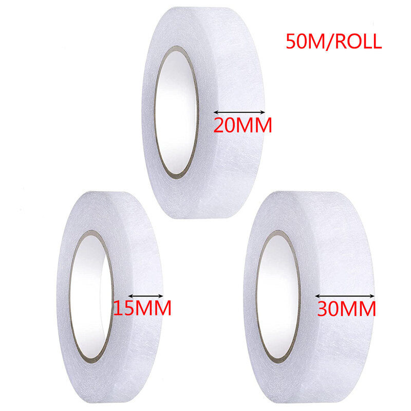50M Double Side Fabric Fusing Tape Hem Tape No Sew Hemming Tape Iron-on Tape Adhesive for Pants Dresses Clothing Accessories