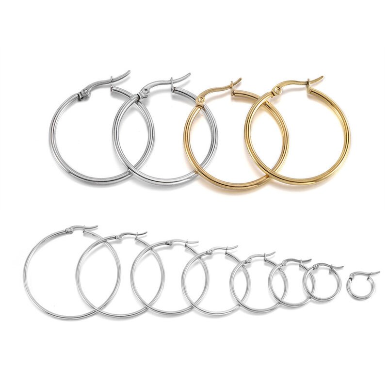 10-50Pcs 15-50mm Stainless Steel Earrings Open Earring Hooks Base Ear Ring Drops DIY Dangle Earring Jewelry Making Accessories