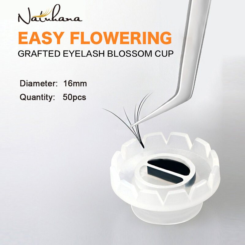 100pcs ciglia usa e getta Blossom Cup Lashes supporto per colla supporto in plastica fioritura rapida per strumenti per il trucco dell'estensione delle ciglia