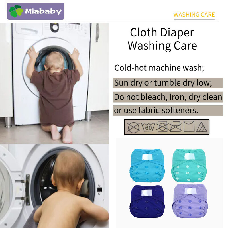Miababy/моющиеся тканевые подгузники для новорожденных, многоразовые подгузники для малышей, комплекты для подгузников, оптовая продажа детских подгузников