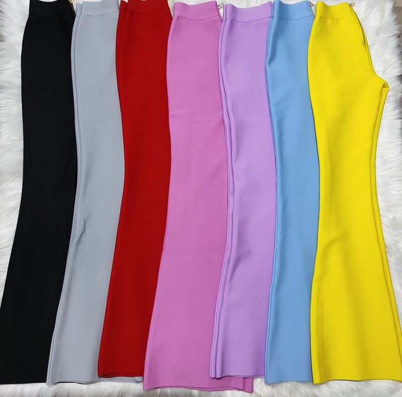 Celana Panjang Ketat Wanita Musim Panas 2021 Celana Selebriti Pesta Seksi Celana Flare Vestidos Panjang Penuh Solid Pinggang Tinggi Mode Dobanmbd