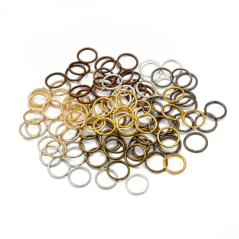 Lote de 5-500 unids/lote de conectores de anillo abierto y anillo dividido de Metal de 3-20mm para fabricación de joyas, suministros de joyería DIY