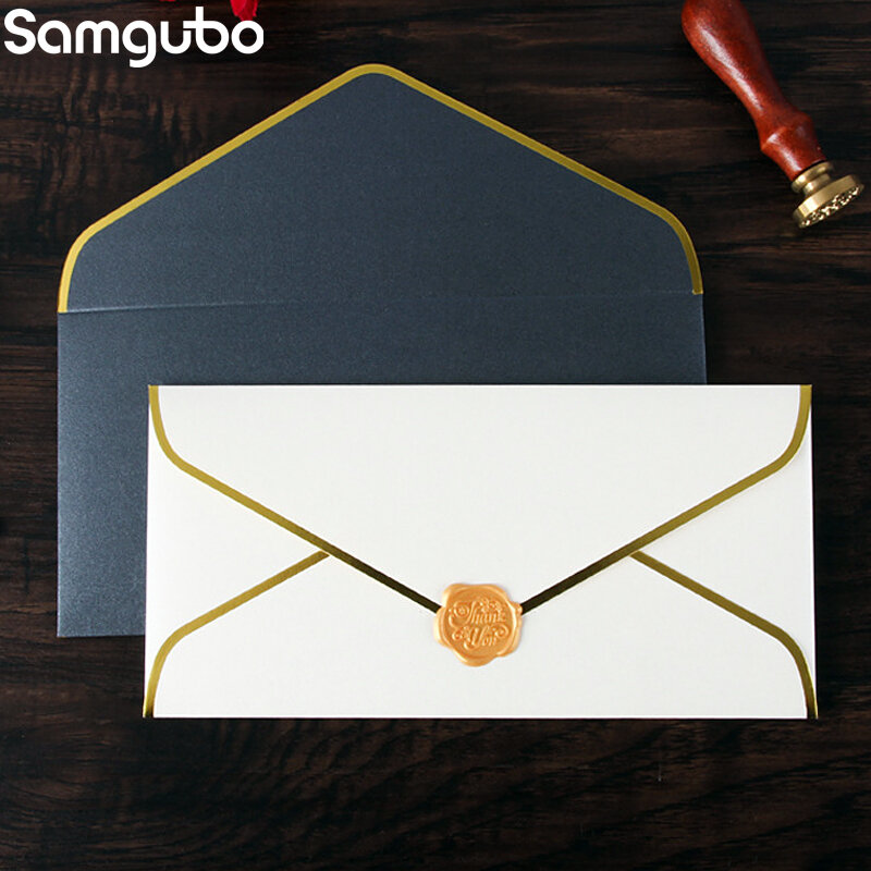10 teile/satz Gold Stanzen Umschläge Kreative Retro Europäischen Business Umschlag Brief Papier Umschlag Hochzeit Einladung