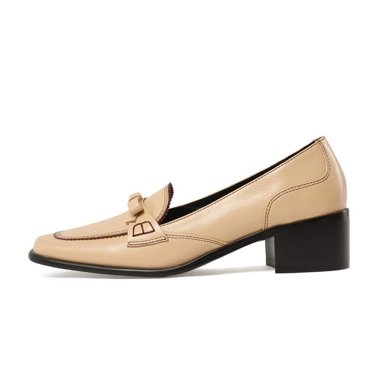 Krazing Pot genuine leather square toe med heels butterfly-knot Britsh school beauty girls high fashion slip on women pumps L34