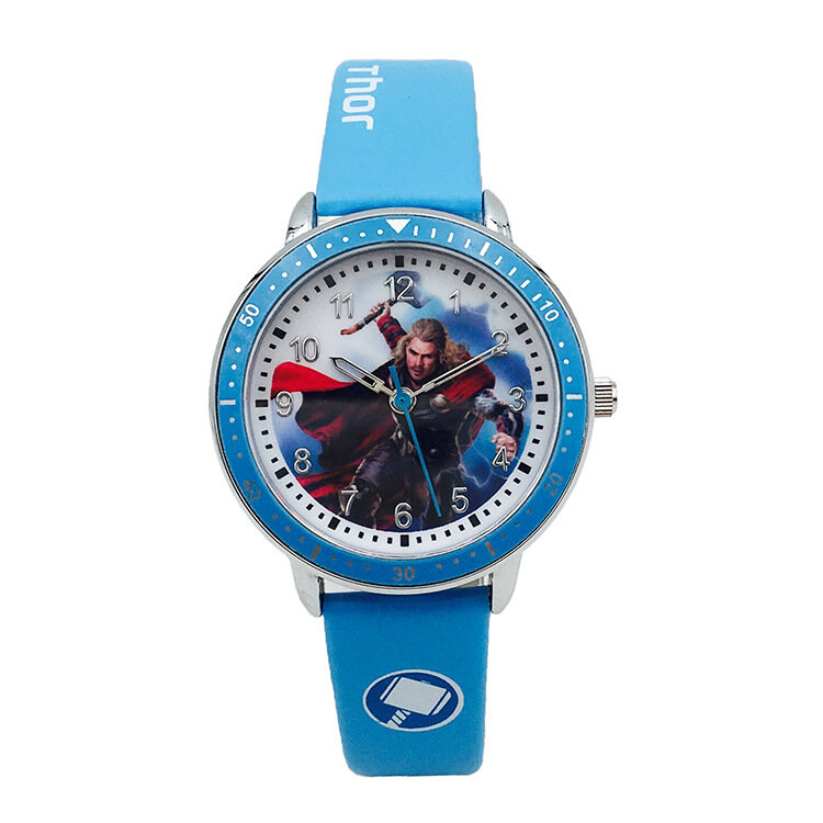 디즈니 스파이더맨 캡틴 아메리카 다리미 맨 어린이 손목시계, 학생 쿼츠 시계, 크리스마스 생일 선물, 슈퍼 히어로 소년 시계