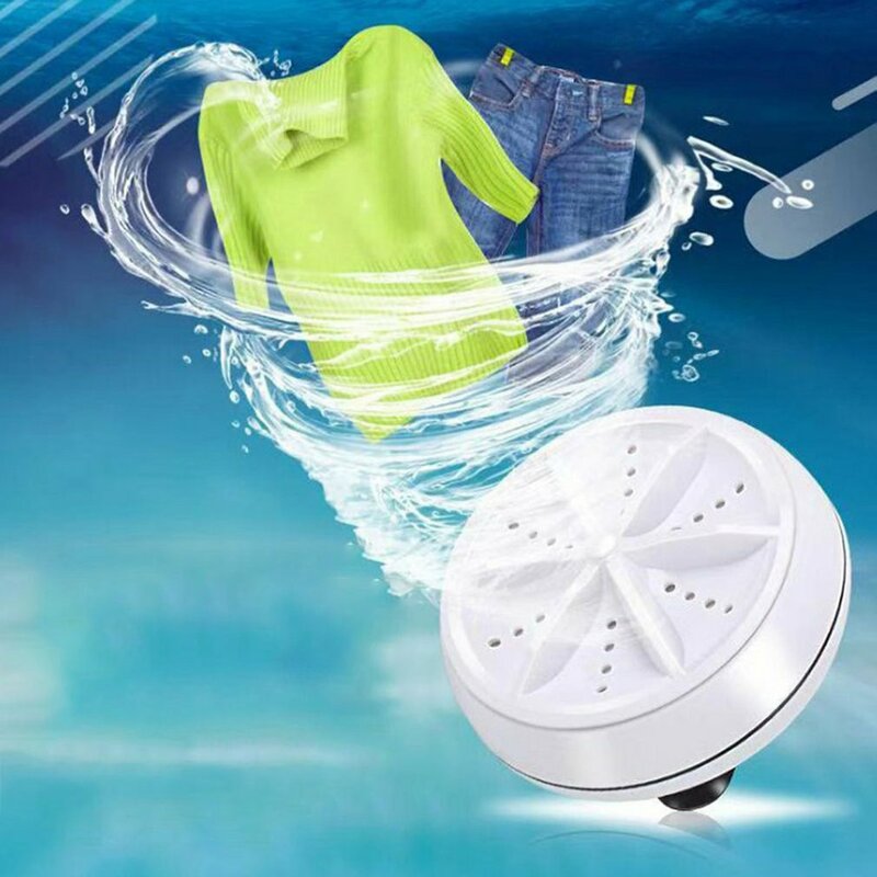 Mini turbina máquina de lavar roupa ultrassônica dormitório portátil turbo rotativo lavadora pessoal