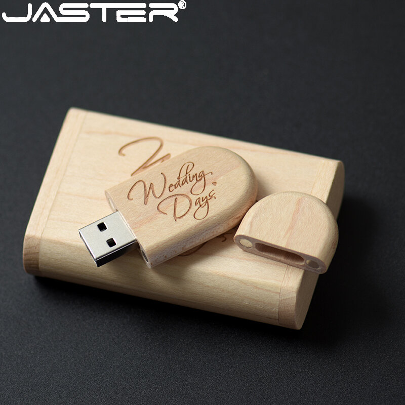 JASTER fotografie geschenk USB 2,0 Externe Speicher thumb drive 4GB/8GB/16GB/32GB/64GB 5PCS freies logo holz usb + box kostenloser versand