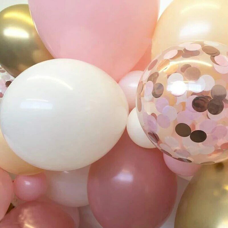 Globos de látex de 116 piezas, decoraciones para boda, cumpleaños, Baby Shower, arco de fiesta, macarrón rosa y blanco, guirnalda de celebración
