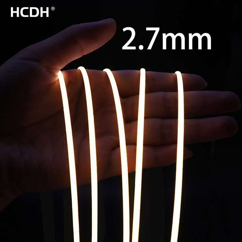2,7mm ultra schlanke Cob LED-Streifen leuchten 120leds/m flexible lineare Lichtband Dioden band Hintergrund beleuchtung rot bernstein lila Auto dimmbar