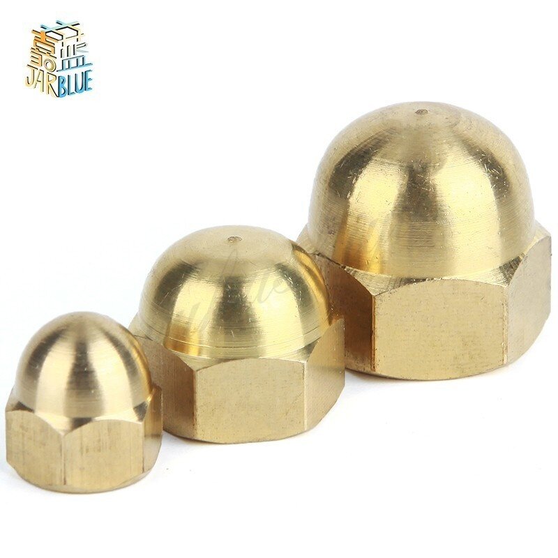 5/10/20/50Pcs DIN1587 M3 M4 M5 M6 Brass Cap Hex Nuts Decorative Dome Head Cover Semicircle Acorn Nut