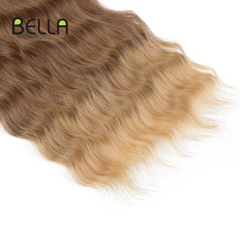 Bella włosy falowane wiązki syntetyczne doczepy do włosów Ombre blond splot Cosplay wiązki 20 cali 6 szt sztuczne włosy darmowa wysyłka