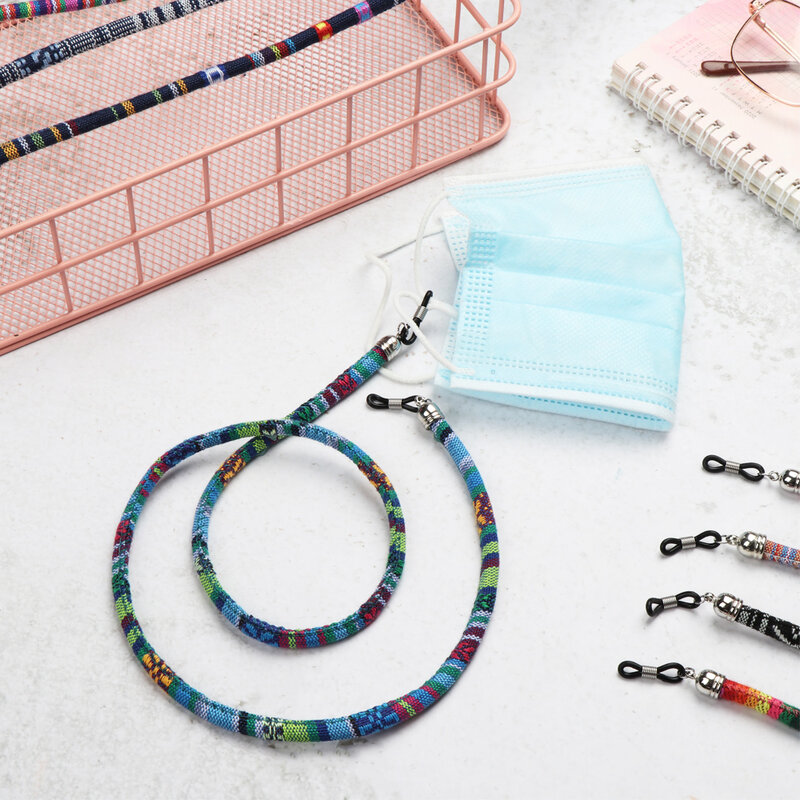 Cadena de cuentas acrílicas coloridas para gafas, soporte de cordón para gafas de lectura, cuerda antipérdida, correa para el cuello Vintage, accesorios para gafas