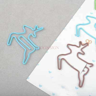 Animal Paper Clip Cartoon Bookmark, Clip de papel cor, Artigos de papelaria para escritório, presente personalizado, 6pcs