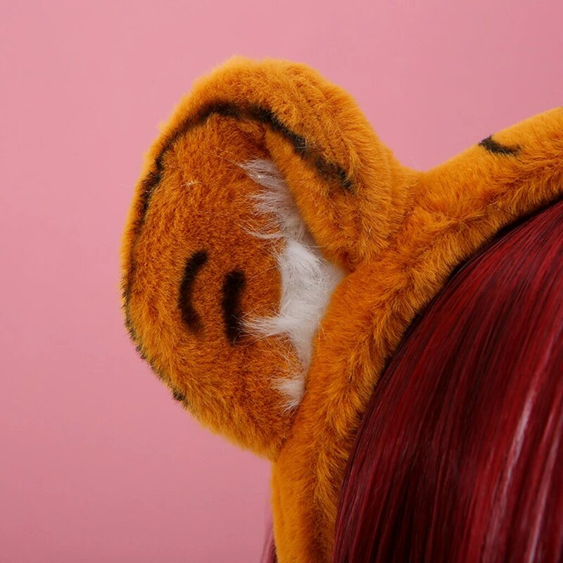 Animais dos desenhos animados Cosplay Headbands, Soft Faux Plush Tiger Orelhas Hairband, Acessórios para o cabelo bonito, Festa Criaturas Tema Traje