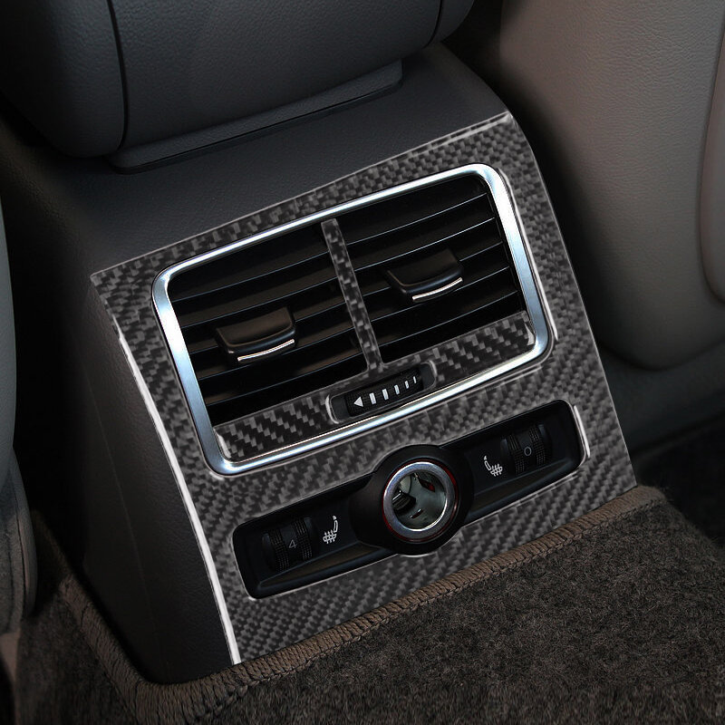 ألياف الكربون لأودي A6 C5 C6 سيارة التصميم الداخلية والعتاد التحول تكييف الهواء CD لوحة أزرار غطاء مسند اليد تقليم سيارة ملصقا