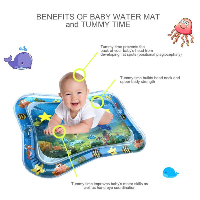 Criativo dupla utilização brinquedos do bebê crianças inflável água jogar esteira brinquedos prostrado almofada de água pat j0140