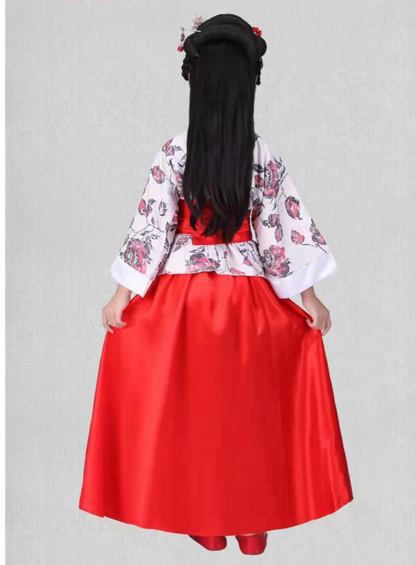 الأطفال السيدات الصينية Kleding خمر الملابس هان نمط فستان فتاة Karneval السنة الجديدة Hanfu طفل الكبار النساء راقصة زي