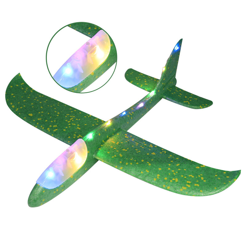 48CM Night Light Hand Throw Flickering Airplane Foam Launch Fly Glider Planes Model Aircraft Outdoor Fun Toys for Children Game