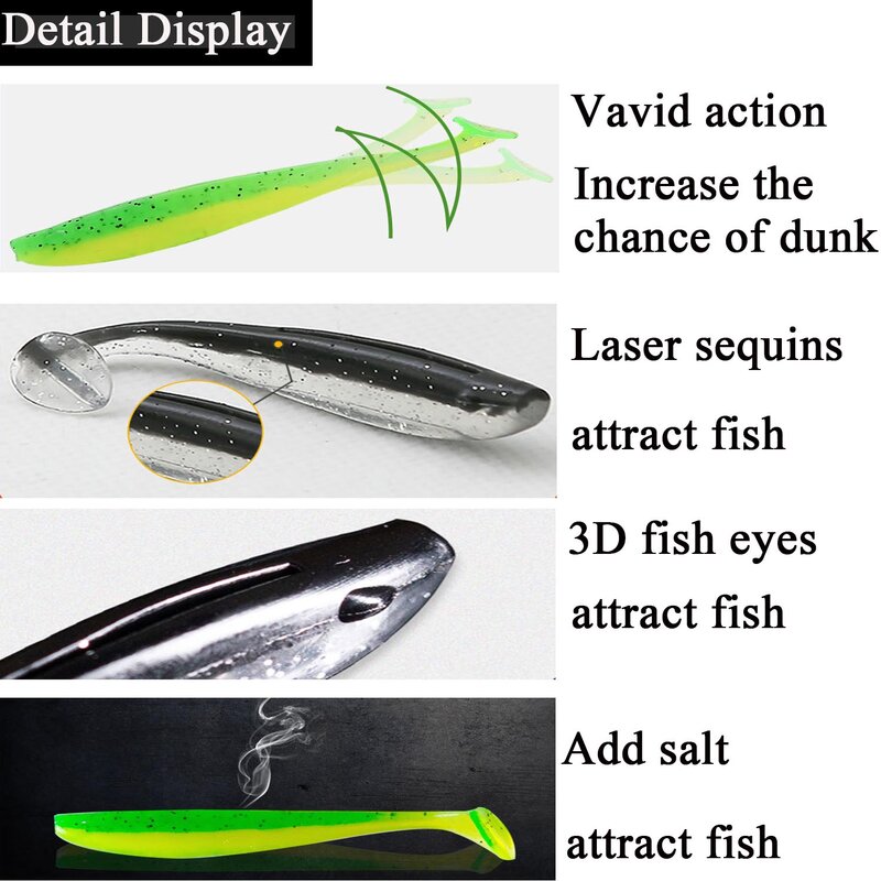 10PCS Fishing Sea Worm Soft Bait 55mm 65mm 70mm Jig Wobbler esca artificiale in Silicone Soft Lure Swimbait attrezzatura da pesca