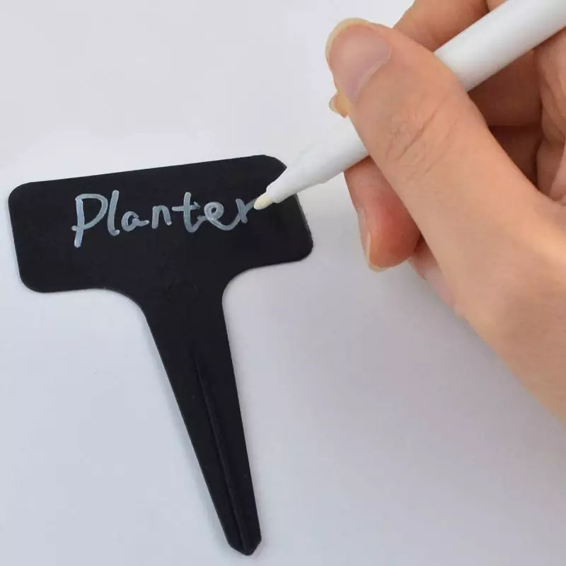 101Pcs/Set Black Plant Labels Water T-Types Plant Tag Reusable Nursery Garden Labels Plant Markers for Flower Vegetables