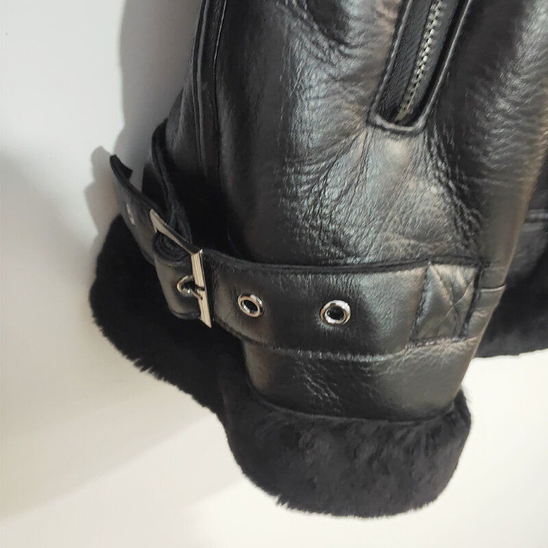 Winter Tops Warm Leather Coat Women Vest New Fashion Motorcycle Clothing Sheepskin Sweater