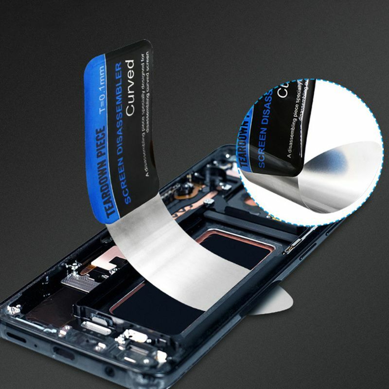 Spudger de pantalla LCD curvada para teléfono móvil, herramientas de tarjeta de palanca de apertura, ultrafino, Flexible, desmontaje de Metal y acero, 1 unidad