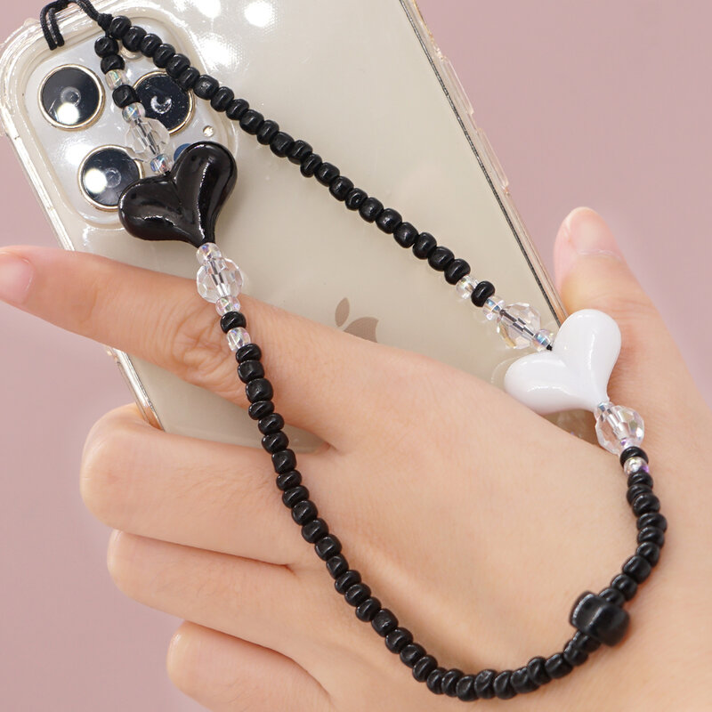 Go2Boho сердце, очаровательные ремешки для телефона на День святого Валентина, бисерная цепочка для мобильного телефона, шнур для телефона, ювелирные изделия для женщин, портативный шнур против потери